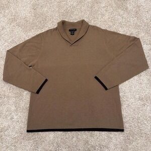 Kenneth Cole New York Shawl Collar Wool Sweater | Brown | Size XL